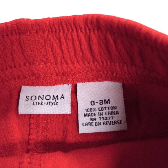 Sonoma Life + Style Size 0-3M Shorts Baby Boy Red Blue Athletic Cotton NEW - Picture 3 of 4